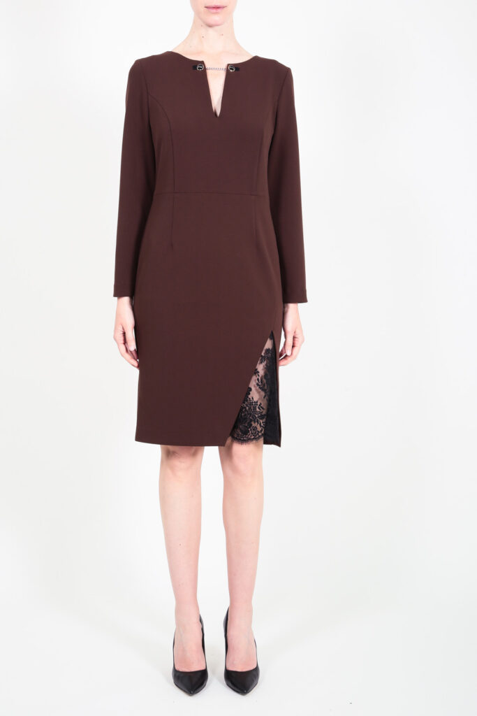 ELISA FANTI F/W 21/22 SERIE My Secret Garden ABITO MIDI A SACCHETTO SAGOMATO IN CREPE