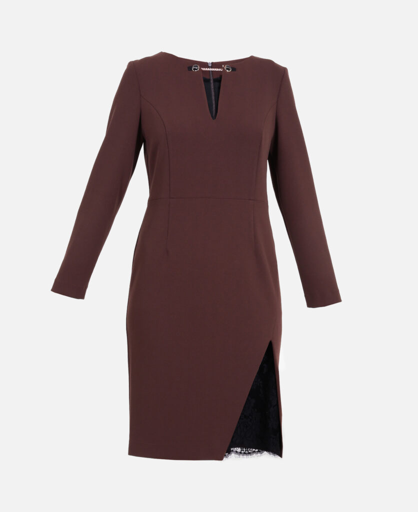 ELISA FANTI F/W 21/22 SERIE My Secret Garden ABITO MIDI A SACCHETTO SAGOMATO IN CREPE