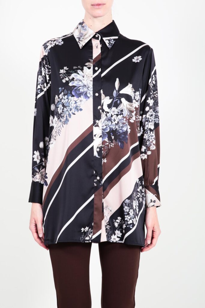 ELISA FANTI F/W 21/22 SERIE My Secret Garden CAMICIA IN RASO CON STAMPA FLOREALE