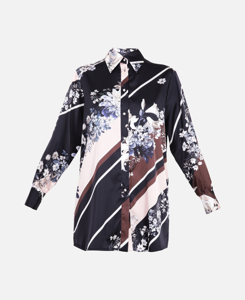 ELISA FANTI F/W 21/22 SERIE My Secret Garden CAMICIA IN RASO CON STAMPA FLOREALE