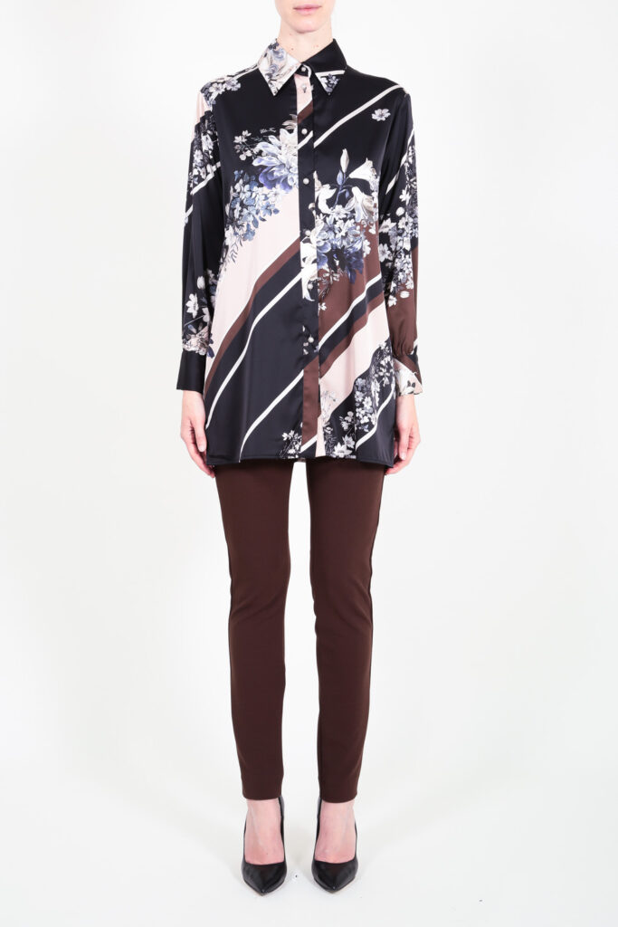 ELISA FANTI F/W 21/22 SERIE My Secret Garden CAMICIA IN RASO CON STAMPA FLOREALE