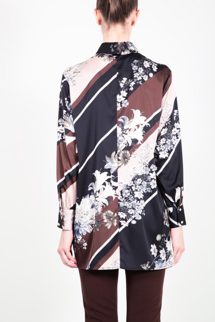 ELISA FANTI F/W 21/22 SERIE My Secret Garden CAMICIA IN RASO CON STAMPA FLOREALE