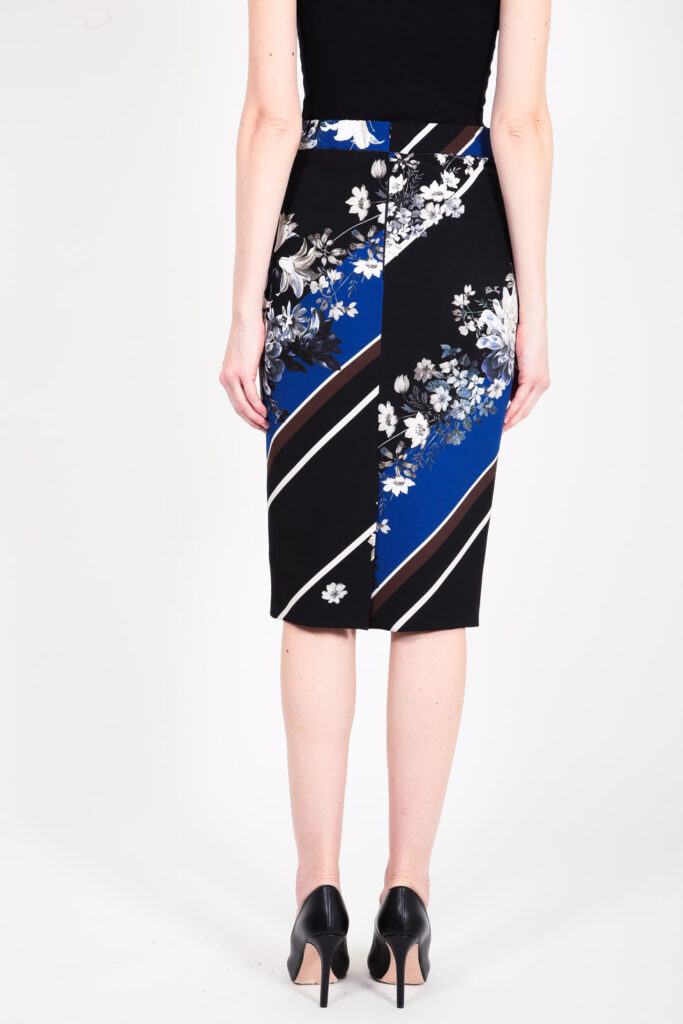 ELISA FANTI F/W 21/22 SERIE My Secret Garden GONNA LONGUETTE A TUBINO IN TECNICO CON STAMPA FLOREALE
