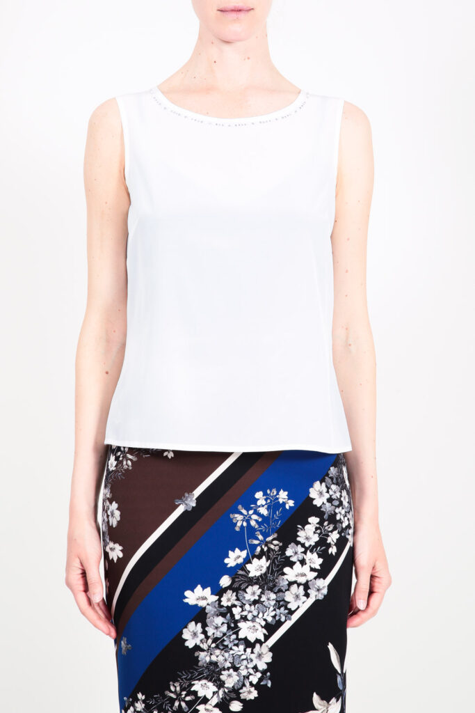 ELISA FANTI F/W 21/22 SERIE My Secret Garden TOP IN CREPE DE CHINE E STRASS