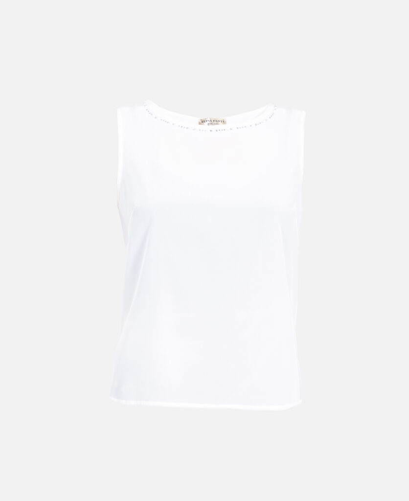 ELISA FANTI F/W 21/22 SERIE My Secret Garden TOP IN CREPE DE CHINE E STRASS