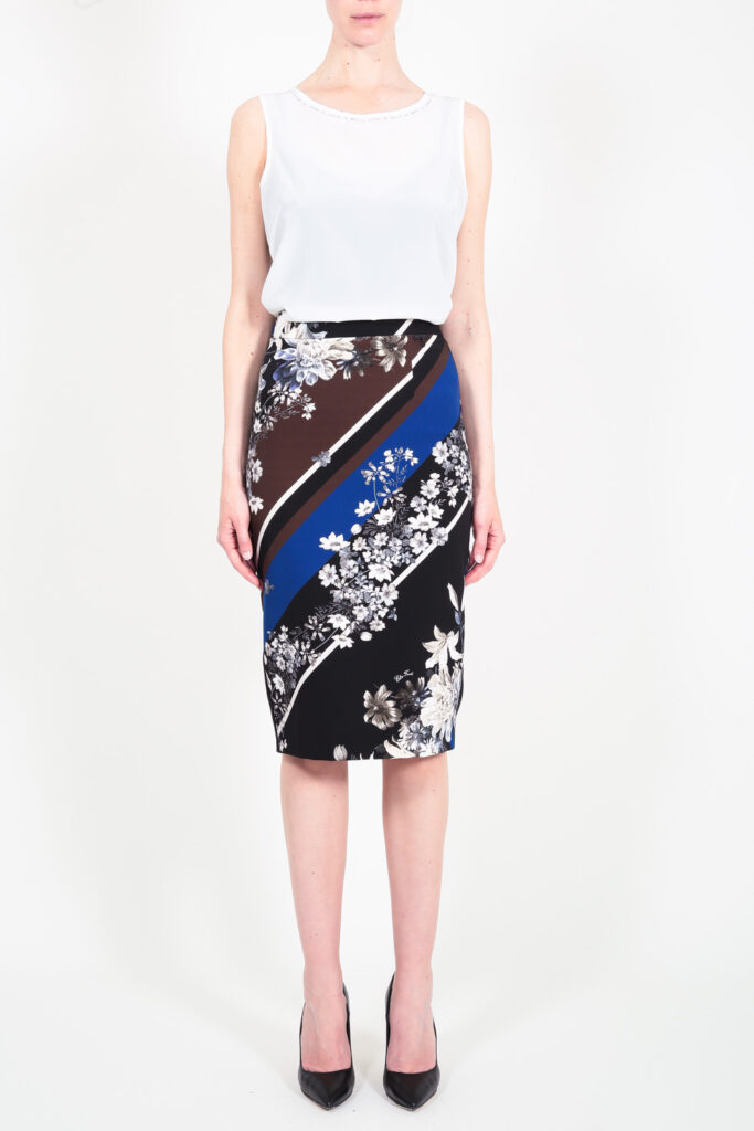 ELISA FANTI F/W 21/22 SERIE My Secret Garden TOP IN CREPE DE CHINE E STRASS
