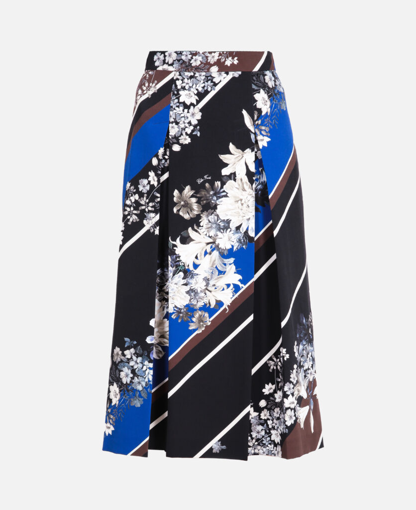 ELISA FANTI F/W 21/22 SERIE My Secret Garden GONNA LONGUETTE IN TECNICO CON STAMPA FLOREALE