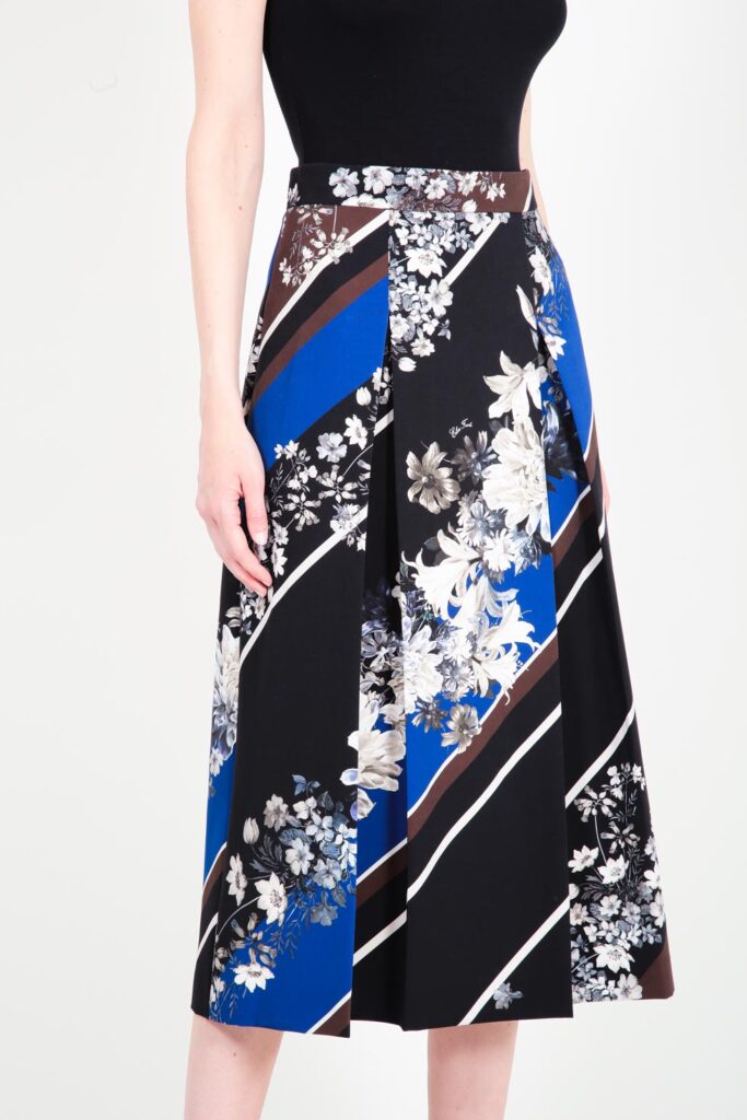ELISA FANTI F/W 21/22 SERIE My Secret Garden GONNA LONGUETTE IN TECNICO CON STAMPA FLOREALE