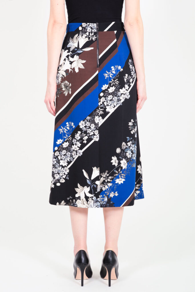 ELISA FANTI F/W 21/22 SERIE My Secret Garden GONNA LONGUETTE IN TECNICO CON STAMPA FLOREALE