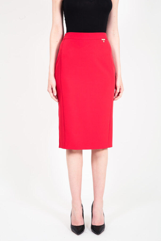 ELISA FANTI F/W 21/22 SERIE ForeveRed GONNA MIDI A TUBINO IN TECNICO