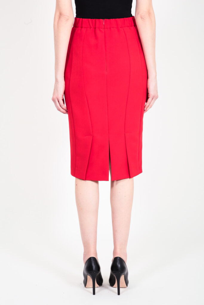 ELISA FANTI F/W 21/22 SERIE ForeveRed GONNA MIDI A TUBINO IN TECNICO