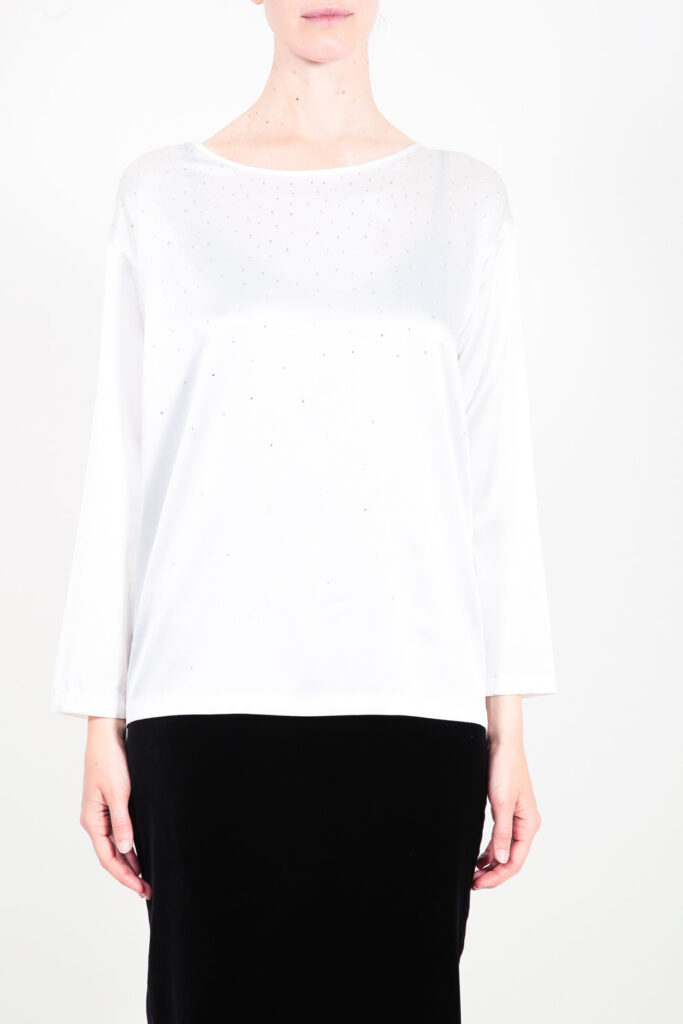 ELISA FANTI F/W 21/22 SERIE ForeveRed BLUSA IN SETA E STRASS