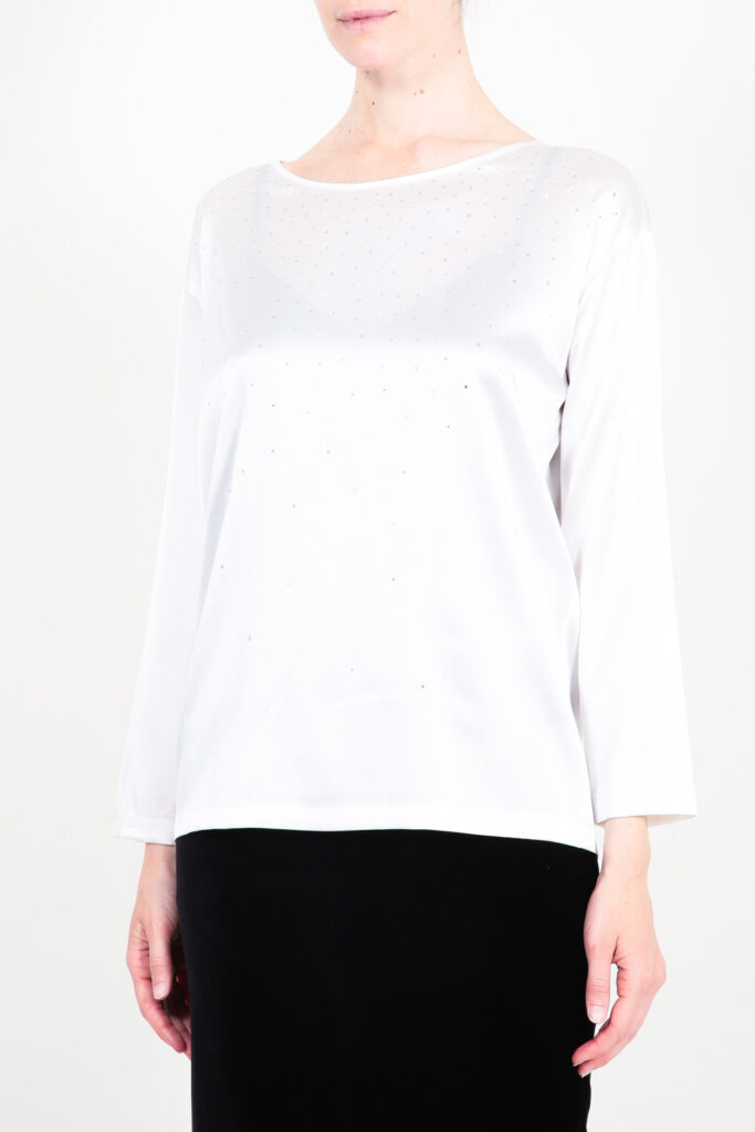 ELISA FANTI F/W 21/22 SERIE ForeveRed BLUSA IN SETA E STRASS
