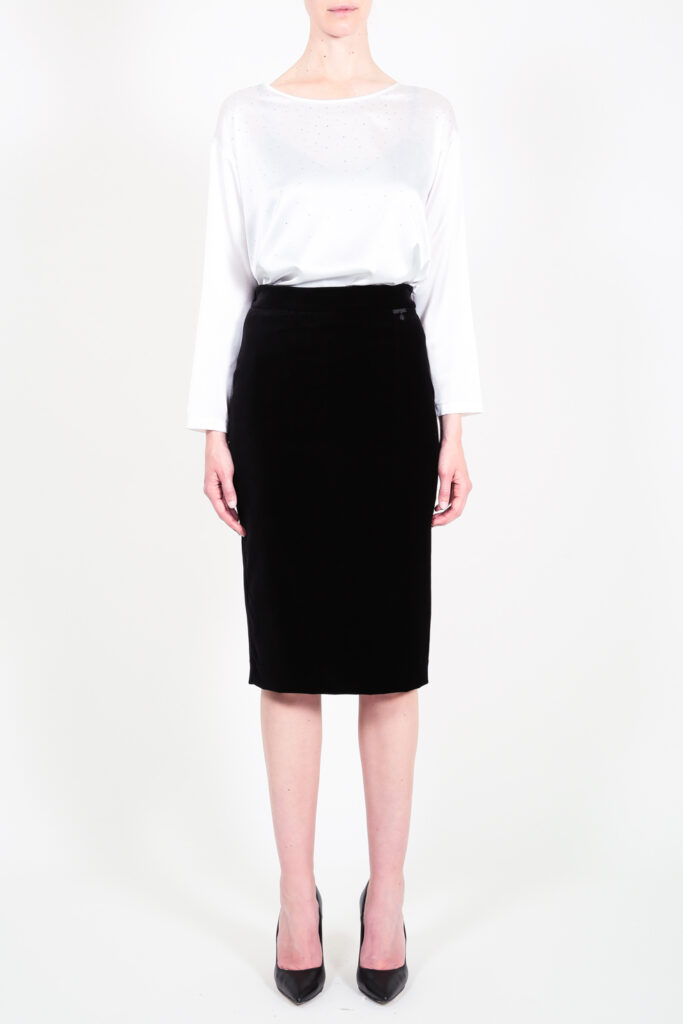 ELISA FANTI F/W 21/22 SERIE ForeveRed BLUSA IN SETA E STRASS