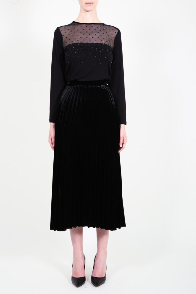 ELISA FANTI F/W 21/22 SERIE ForeveRed GONNA LUNGA A RUOTA IN VELLUTO