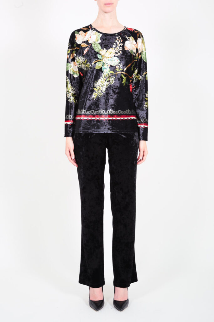ELISA FANTI F/W 21/22 SERIE ForeveRed MAGLIA IN CINIGLIA CON STAMPA FLOREALE