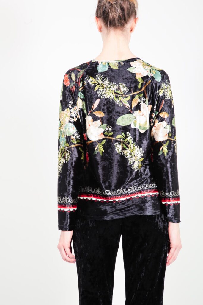 ELISA FANTI F/W 21/22 SERIE ForeveRed MAGLIA IN CINIGLIA CON STAMPA FLOREALE