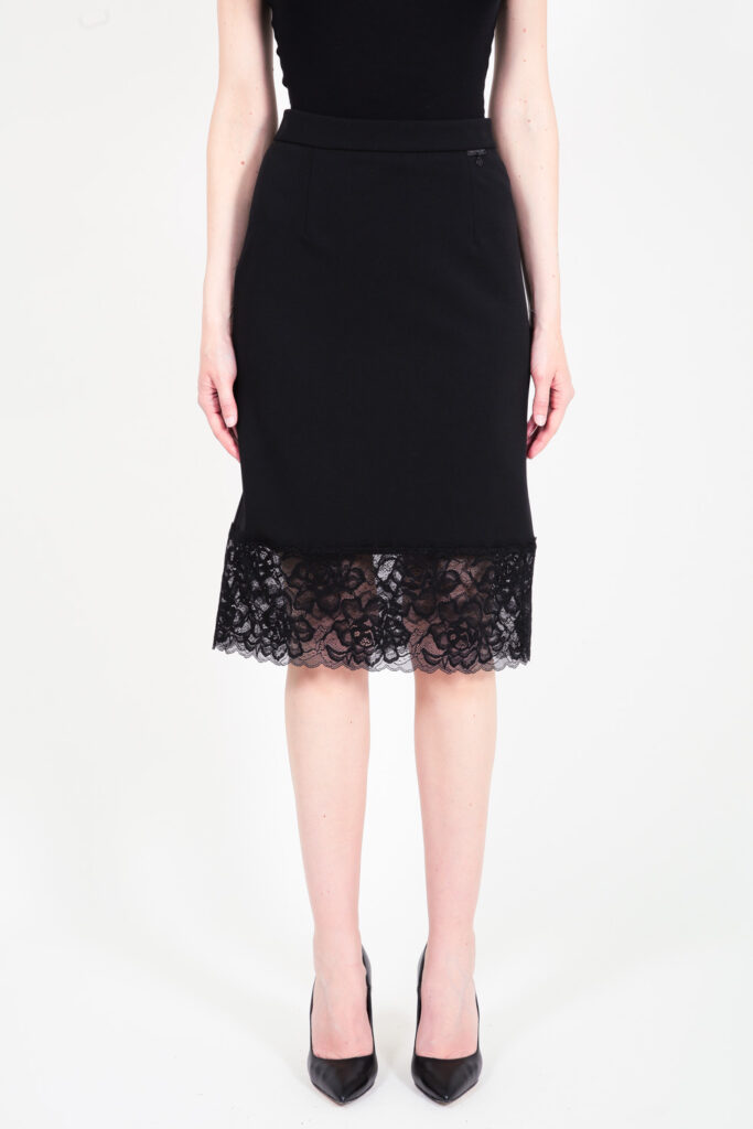 ELISA FANTI F/W 21/22 SERIE ForeveRed GONNA MIDI A TUBINO IN CREPE