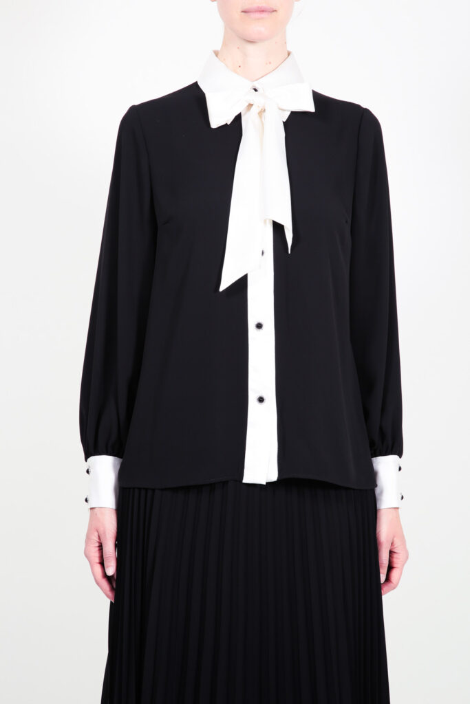 ELISA FANTI F/W 21/22 SERIE ForeveRed CAMICIA IN SETA BI-COLOR