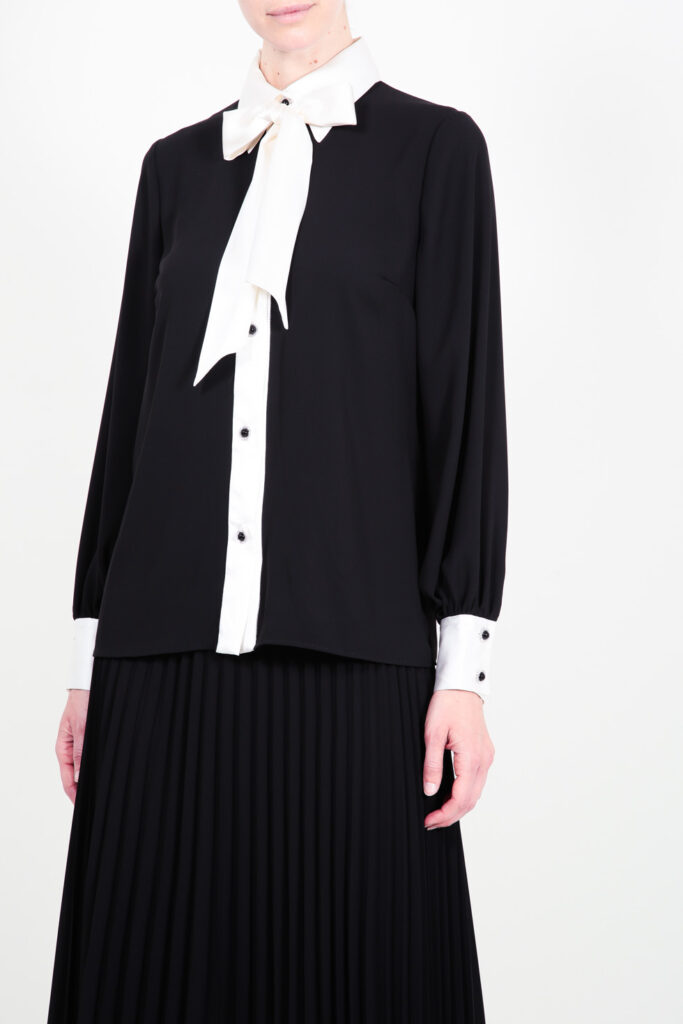ELISA FANTI F/W 21/22 SERIE ForeveRed CAMICIA IN SETA BI-COLOR