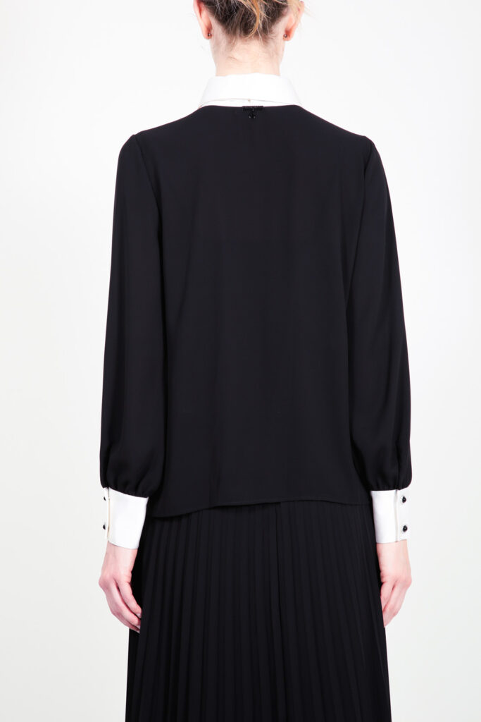 ELISA FANTI F/W 21/22 SERIE ForeveRed CAMICIA IN SETA BI-COLOR