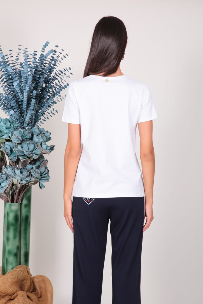 ELISA FANTI S/S 2022 MAGLIA IN JERSEY DI VISCOSA E STRASS