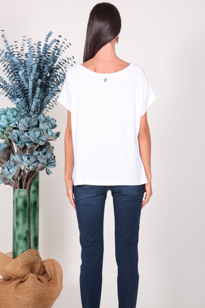 ELISA FANTI S/S 2022 MAGLIA IN JERSEY DI VISCOSA E STRASS
