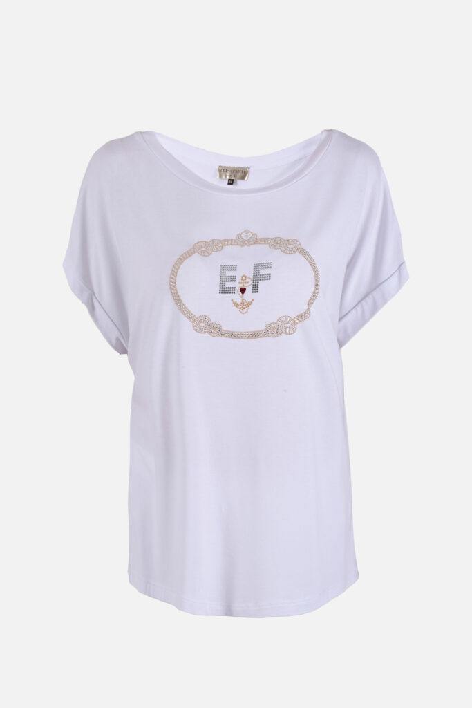 ELISA FANTI S/S 2022 MAGLIA IN JERSEY DI VISCOSA E STRASS