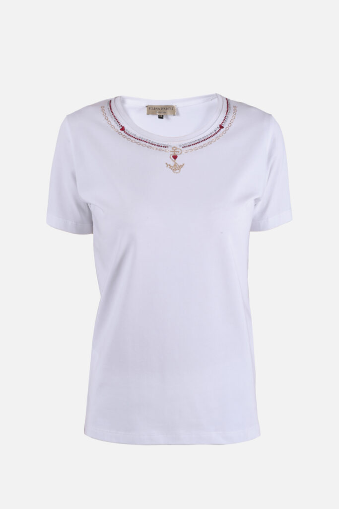 ELISA FANTI S/S 2022 MAGLIA IN JERSEY DI VISCOSA E STRASS