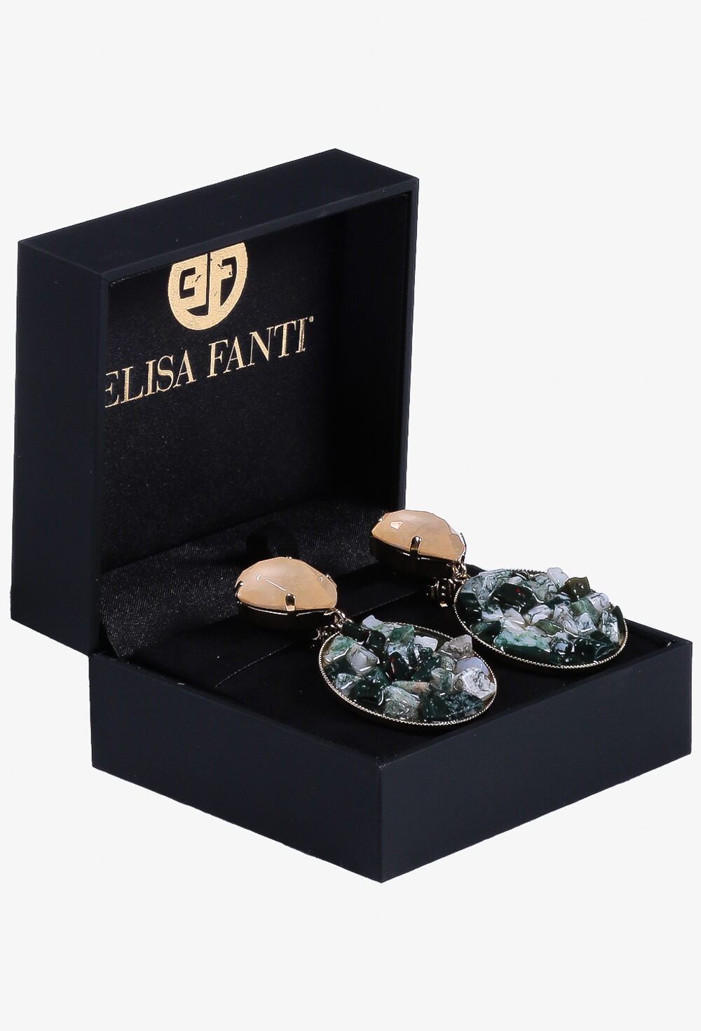 ELISA FANTI S/S 2022 ORECCHINI PENDENTI CON PIETRE DURE