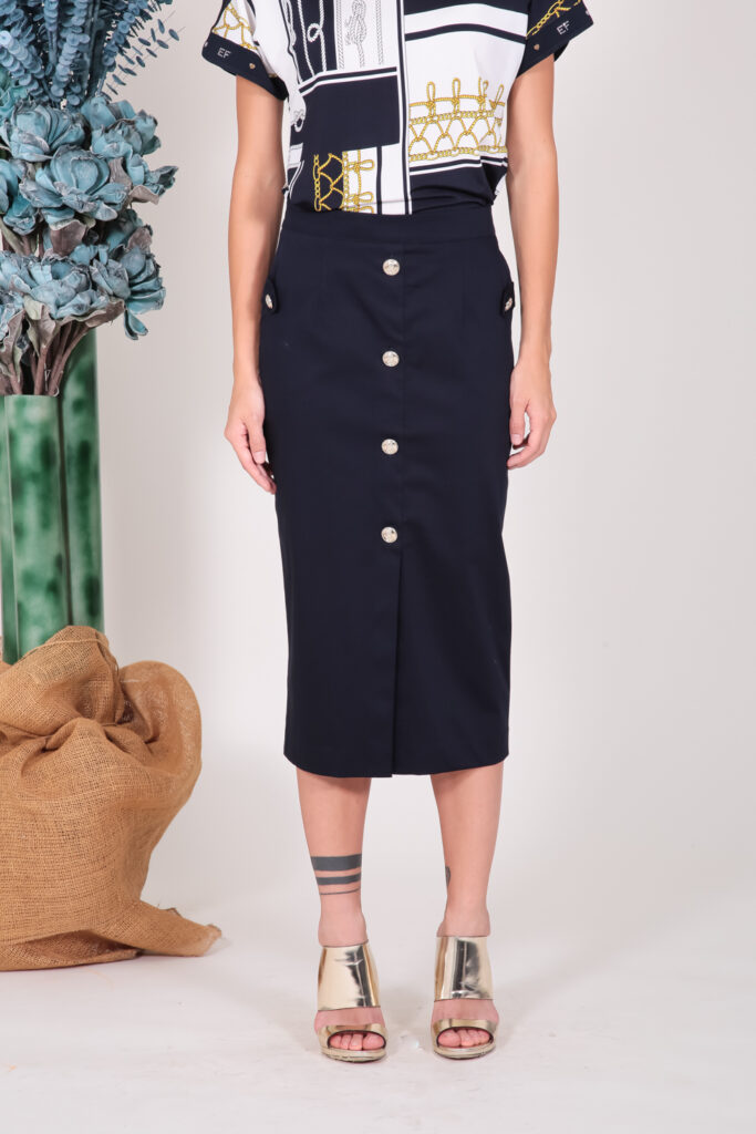ELISA FANTI S/S 2022 GONNA LONGUETTE IN RASATELLO DI COTONE