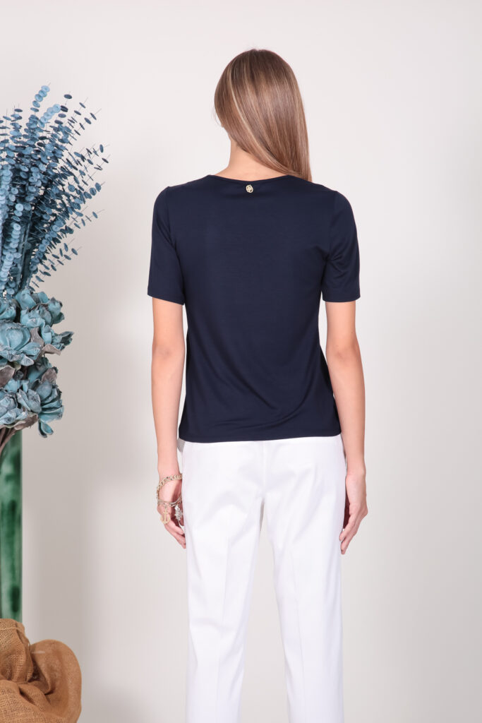 ELISA FANTI S/S 2022 MAGLIA IN JERSEY DI VISCOSA E STRASS
