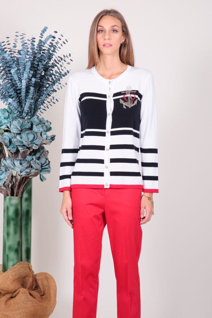 ELISA FANTI S/S 2022 CARDIGAN IN FILATO DI VISCOSA E STRASS