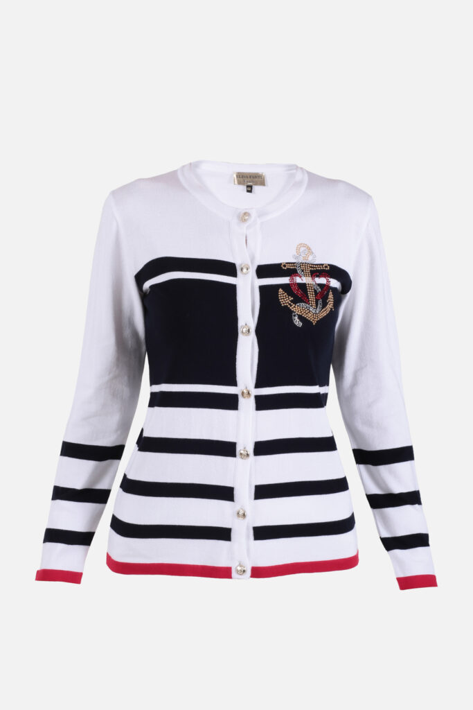 ELISA FANTI S/S 2022 CARDIGAN IN FILATO DI VISCOSA E STRASS