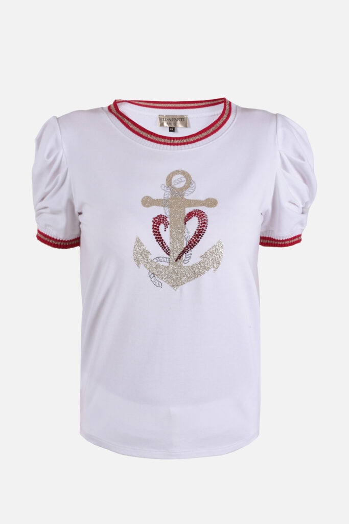ELISA FANTI S/S 2022 MAGLIA IN JERSEY DI VISCOSA E STRASS