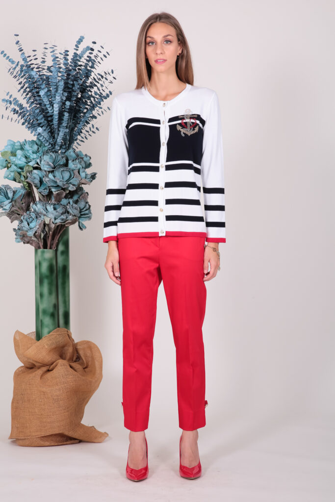 ELISA FANTI S/S 2022 CARDIGAN IN FILATO DI VISCOSA E STRASS