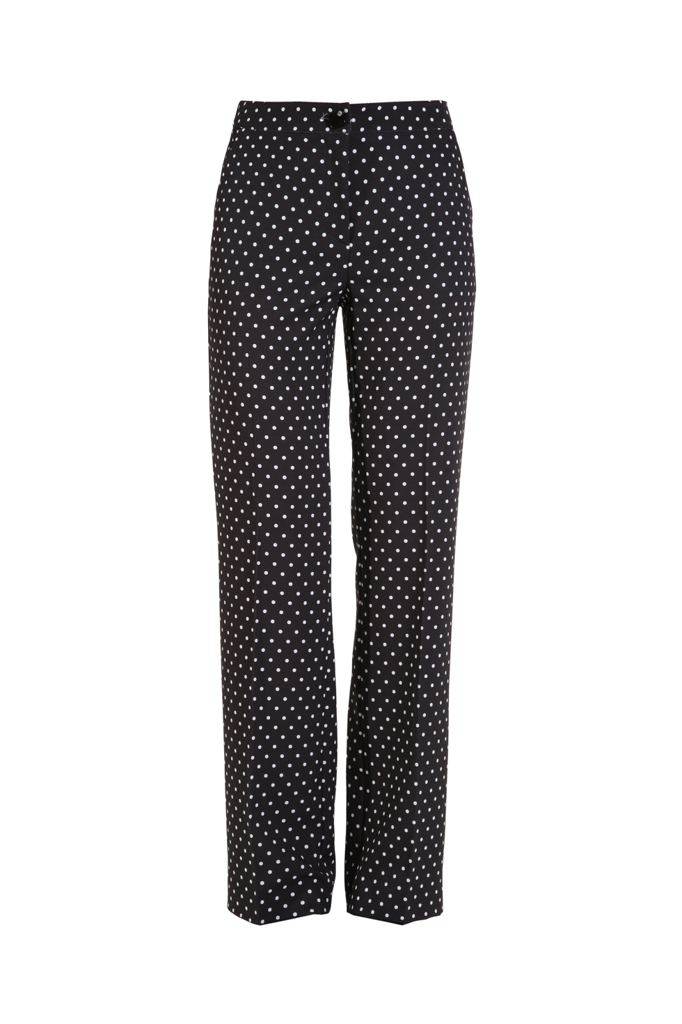 Pantaloni in crepe con stampa pois